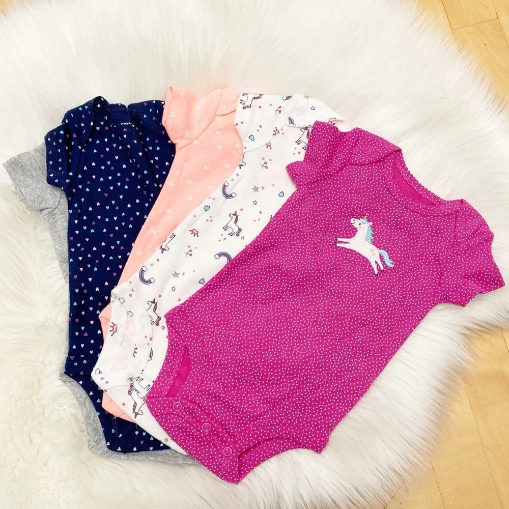 CARTER'S Baby Girl 5 pc Onesies Set